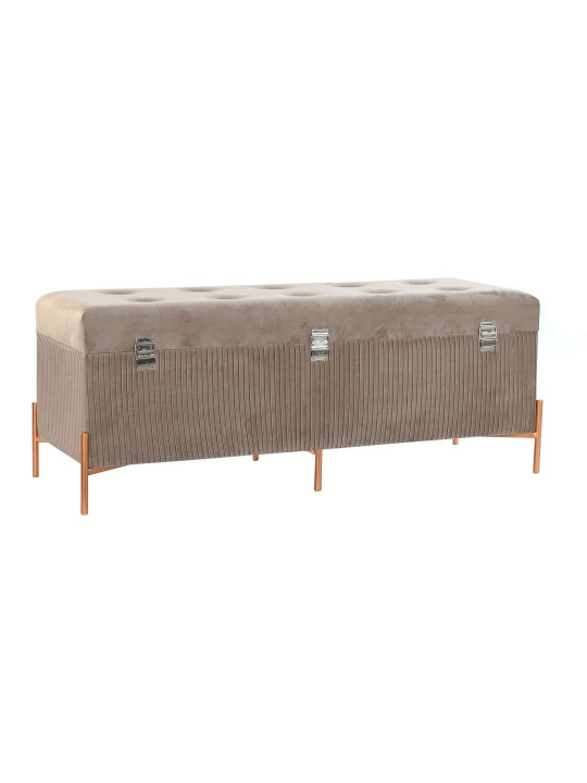Banquette contemporaine en velours beige Banquette contemporaine en velours beige
