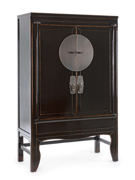 Armoire Jinan en bois d'orme noir
