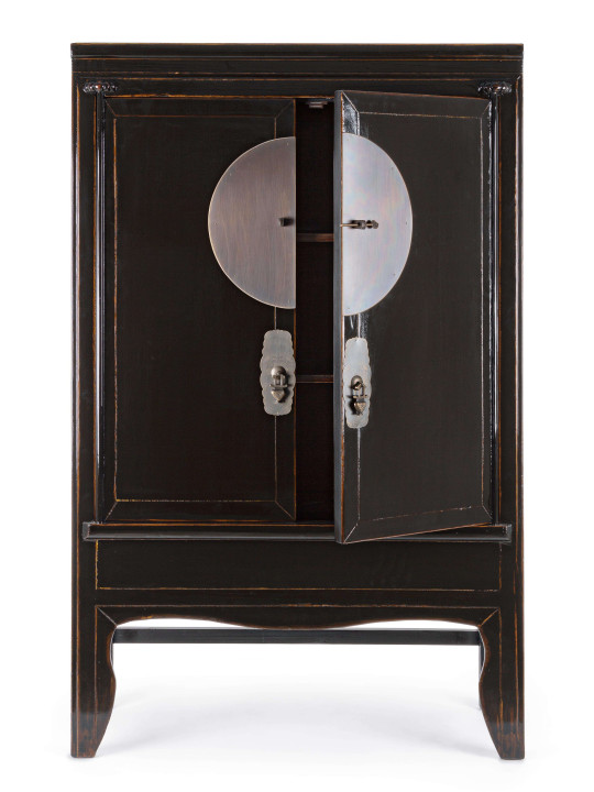 Armoire Jinan en bois d'orme noir