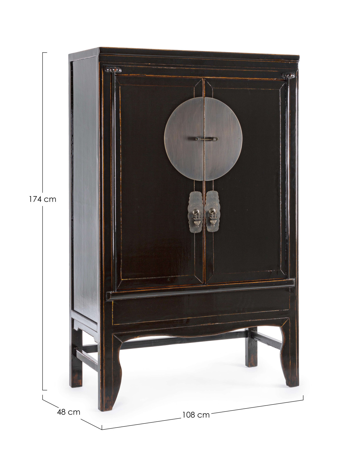Armoire Jinan en bois d'orme noir