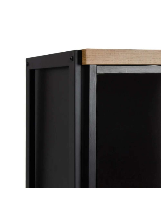 Bibliothèque noir et bois naturel Bibliothèque noir et bois naturel