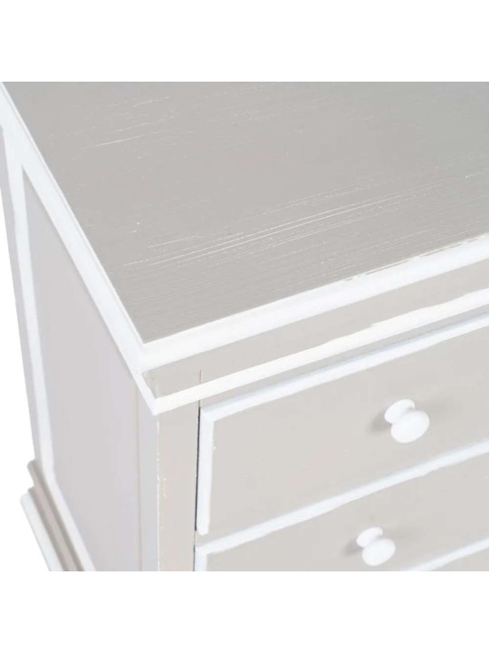 Commode 4 tiroirs gris cérusé Ambre Commode 4 tiroirs gris cérusé Ambre