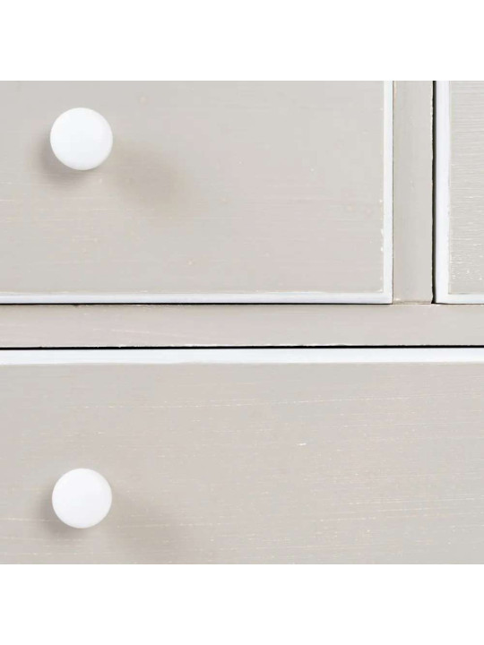 Commode 4 tiroirs gris cérusé Ambre Commode 4 tiroirs gris cérusé Ambre