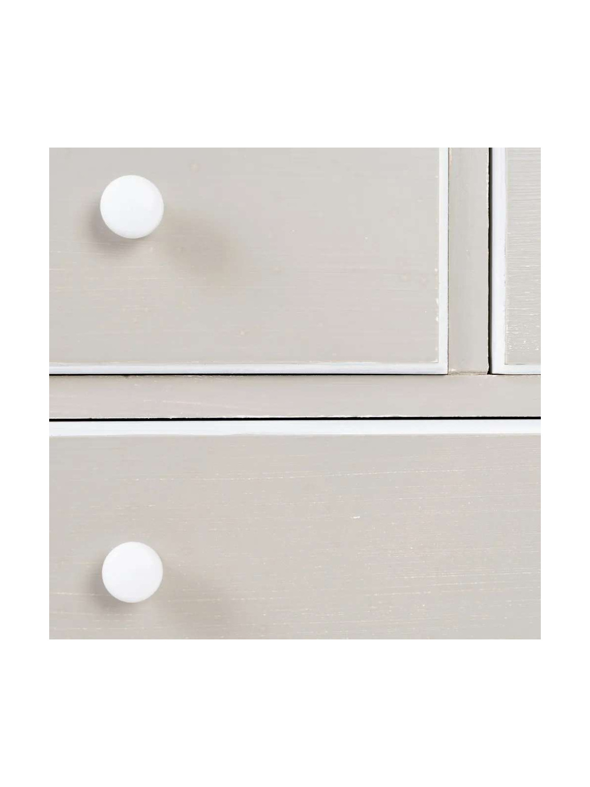 Commode 4 tiroirs gris cérusé Ambre