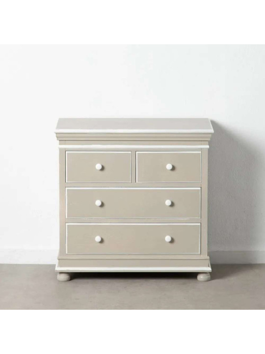 Commode 4 tiroirs gris cérusé Ambre Commode 4 tiroirs gris cérusé Ambre