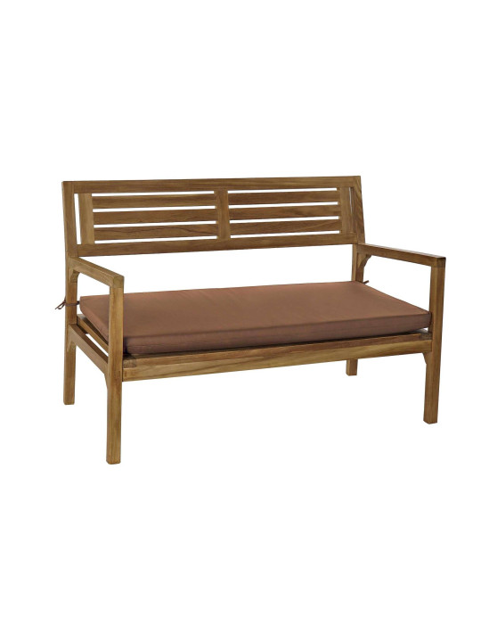 Salon de jardin en coton marron et teck Salon de jardin en coton marron et teck
