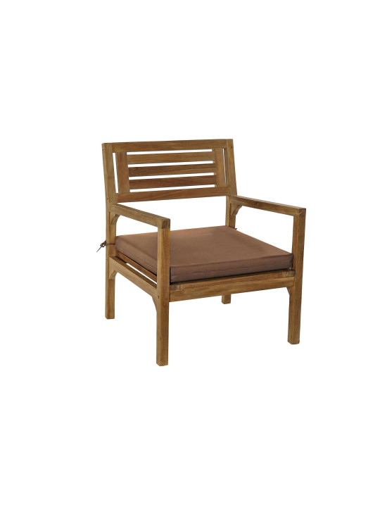 Salon de jardin en coton marron et teck Salon de jardin en coton marron et teck