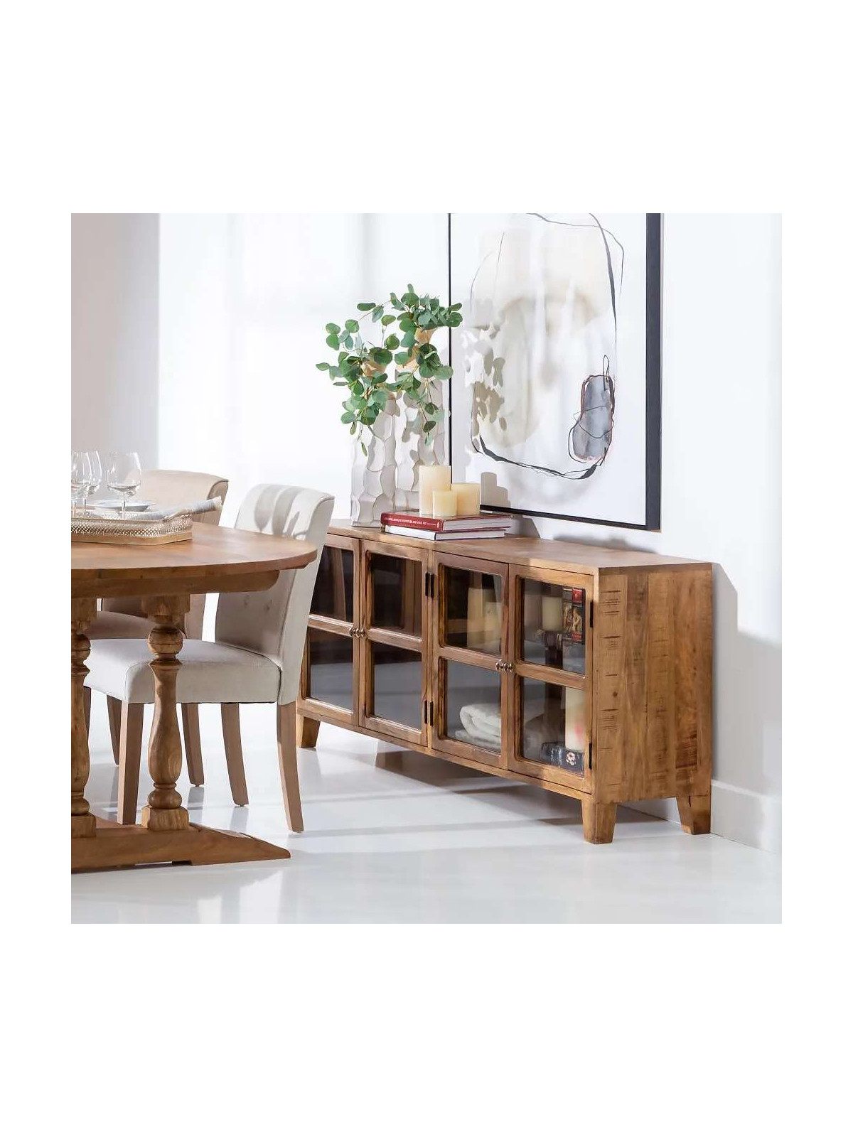 Buffet 4 portes en bois de manguier