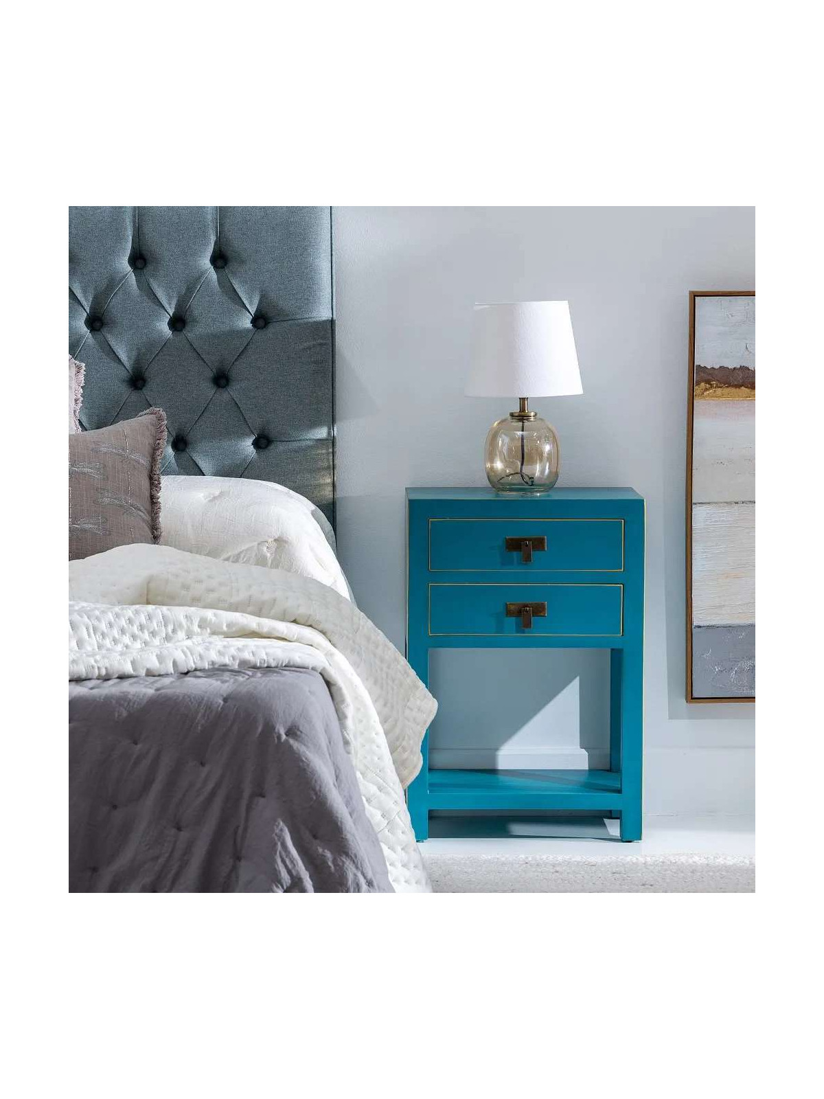 Table de chevet bleu Yalong