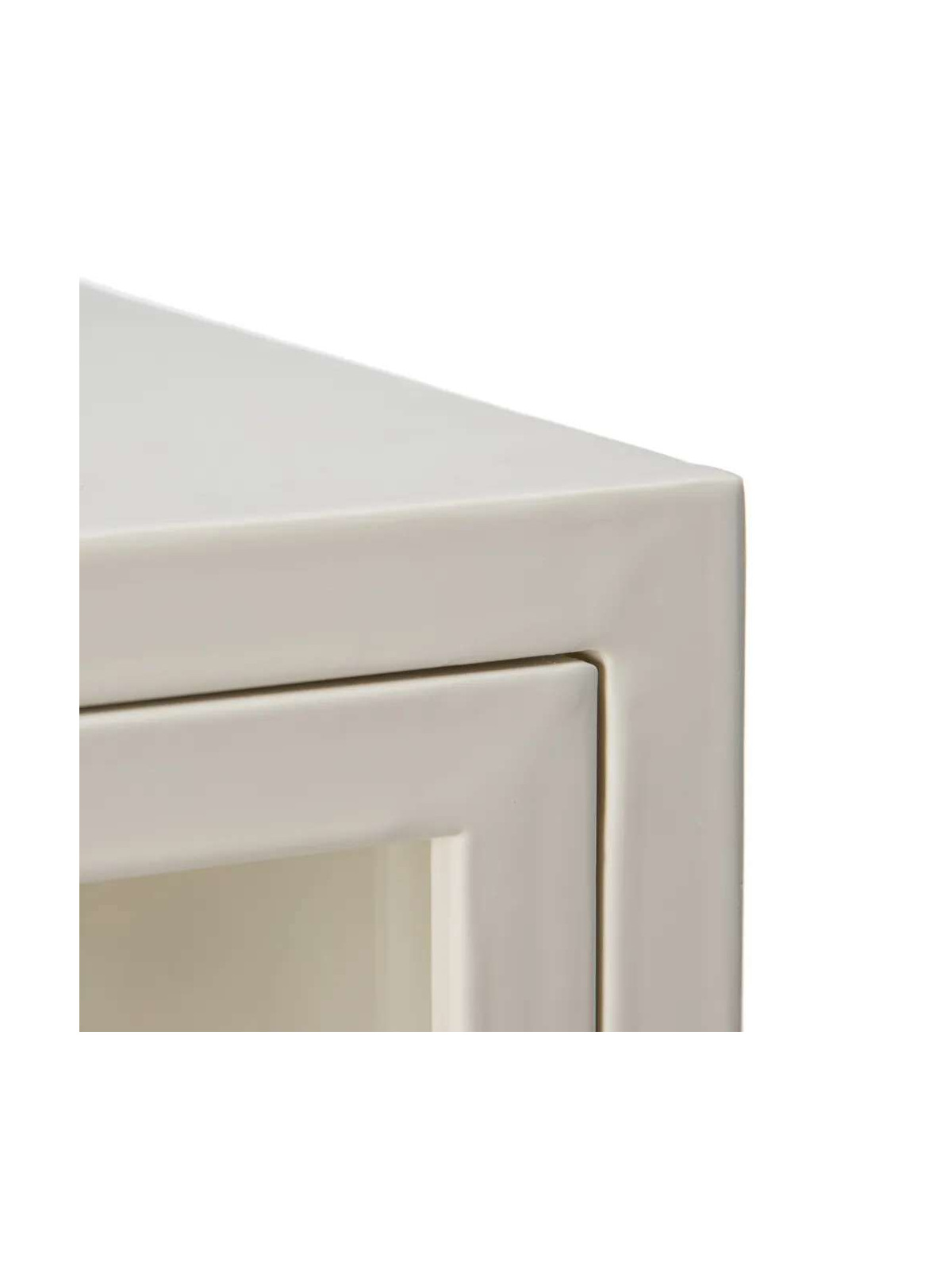 Buffet vitrine 1 portes Lucia en métal blanc