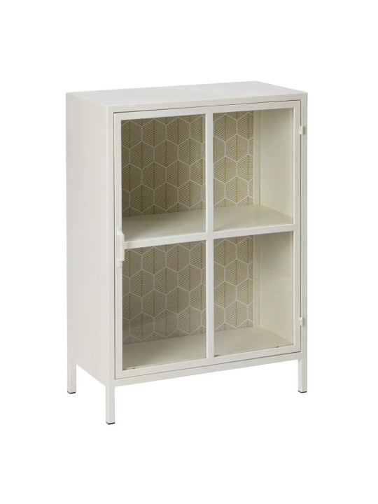 Buffet vitrine 1 portes Lucia en métal blanc Buffet vitrine 1 portes Lucia en métal blanc