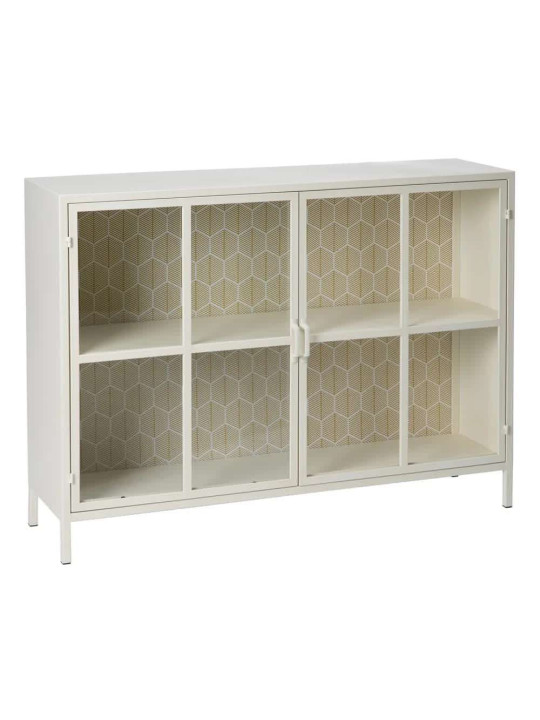 Buffet vitrine 2 portes Lucia en métal blanc Buffet vitrine 2 portes Lucia en métal blanc