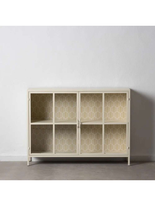 Buffet vitrine 2 portes Lucia en métal blanc Buffet vitrine 2 portes Lucia en métal blanc