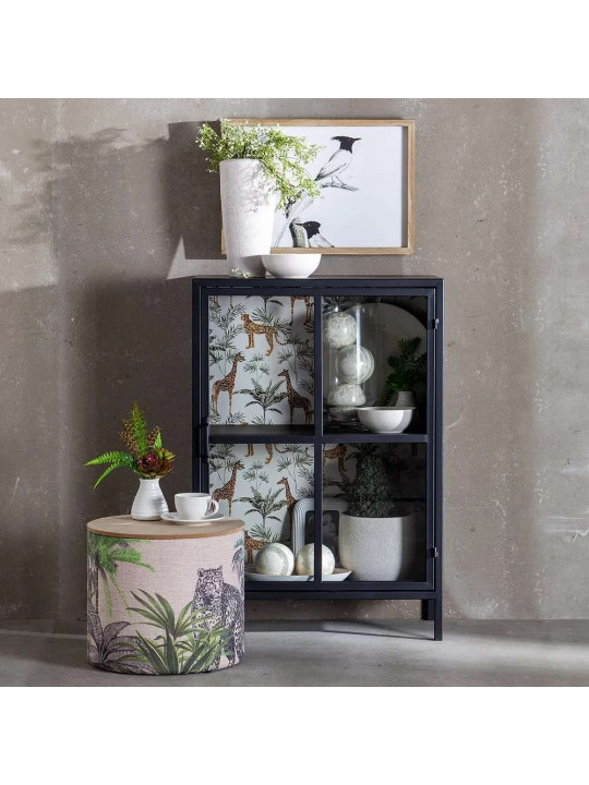 Buffet vitrine Lucia en métal noir Buffet vitrine Lucia en métal noir