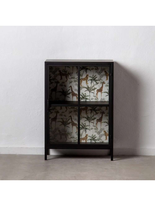 Buffet vitrine Lucia en métal noir Buffet vitrine Lucia en métal noir