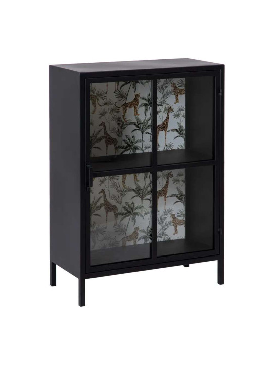 Buffet vitrine Lucia en métal noir Buffet vitrine Lucia en métal noir