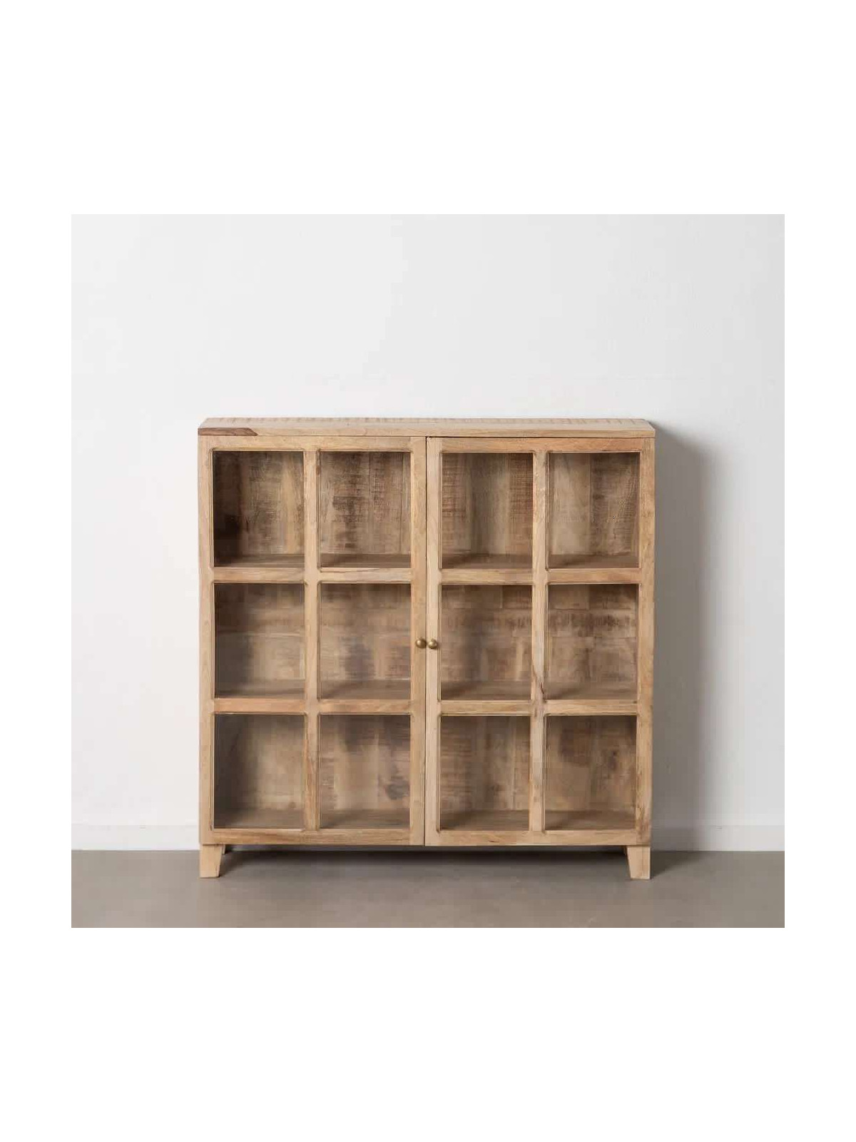 Buffet vitré Lesia en bois de manguier