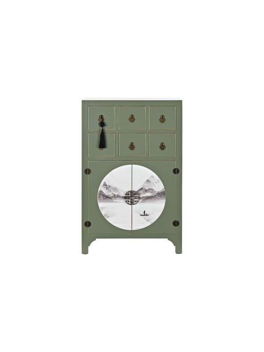 Armoire chinoise basse MACAO Vert Amande