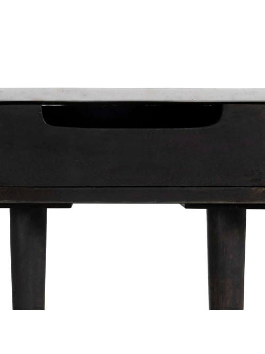 Table de chevet bois de manguier et marbre Table de chevet bois de manguier et marbre