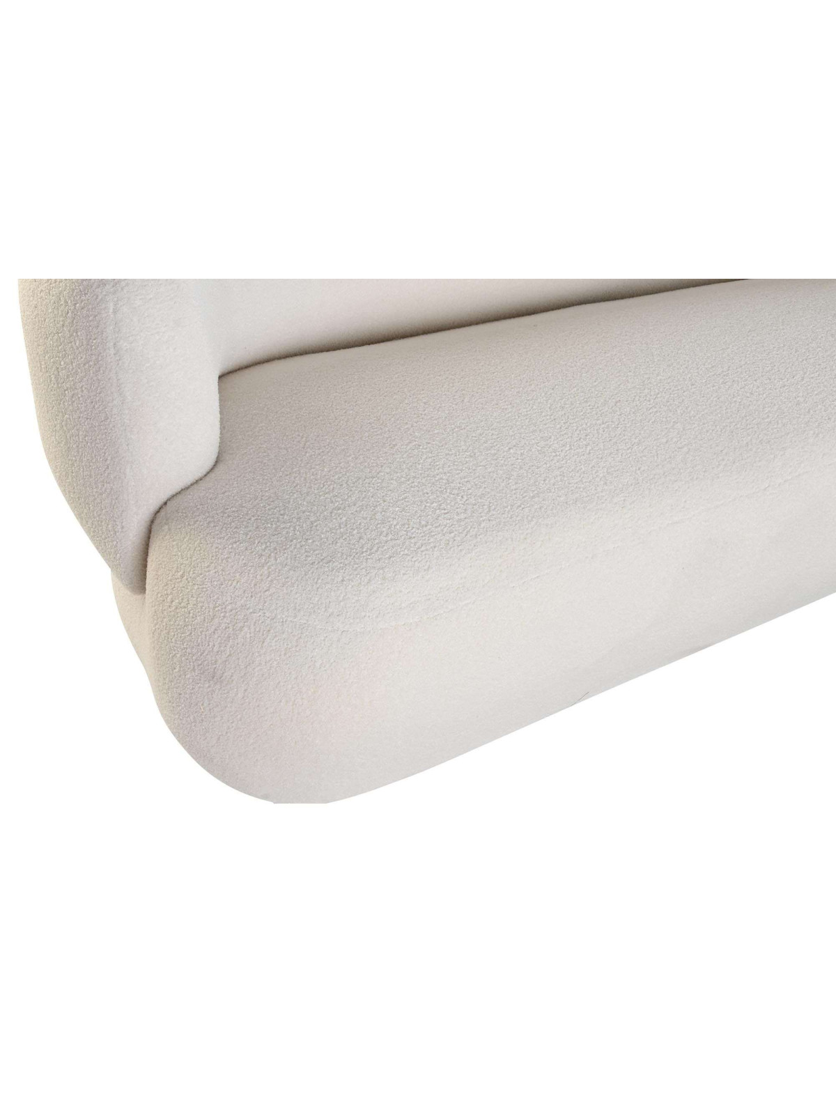 Fauteuil Serena en tissu bouclé blanc