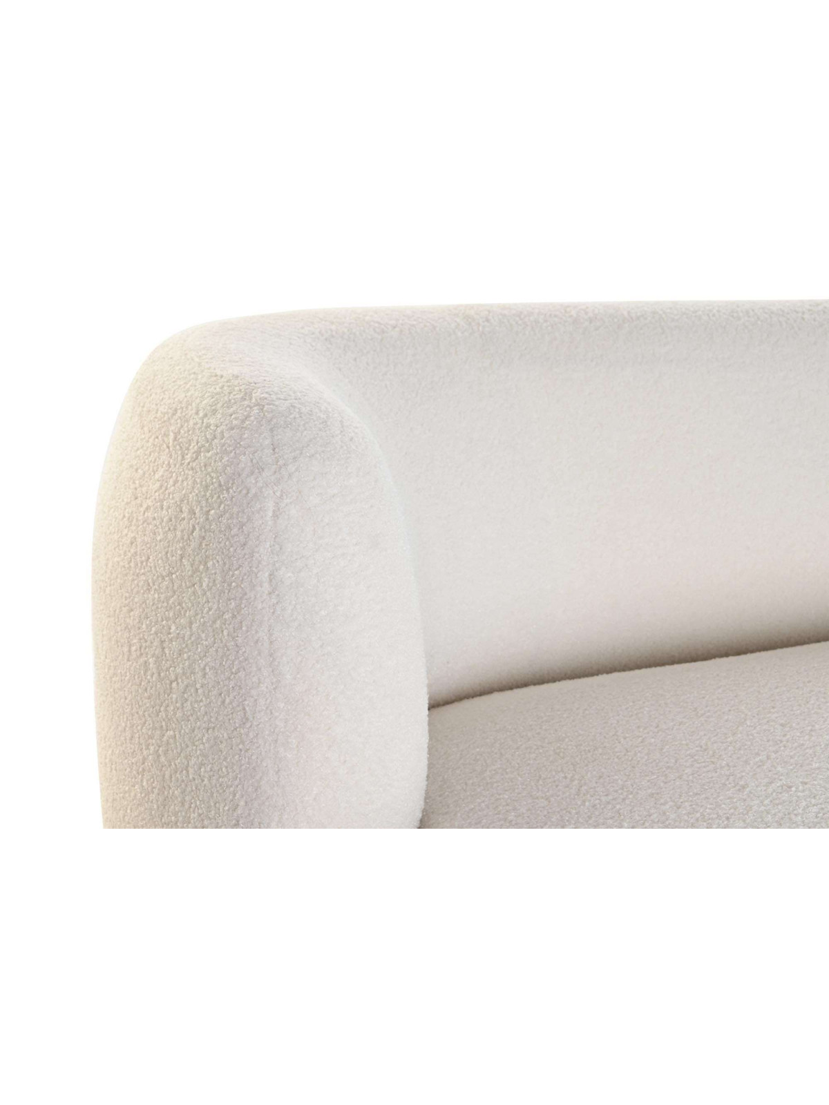 Fauteuil Serena en tissu bouclé blanc