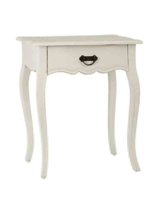 Table de chevet en bois de mindi blanc Table de chevet en bois de mindi blanc