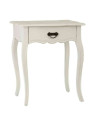 Table de chevet en bois de mindi blanc Table de chevet en bois de mindi blanc