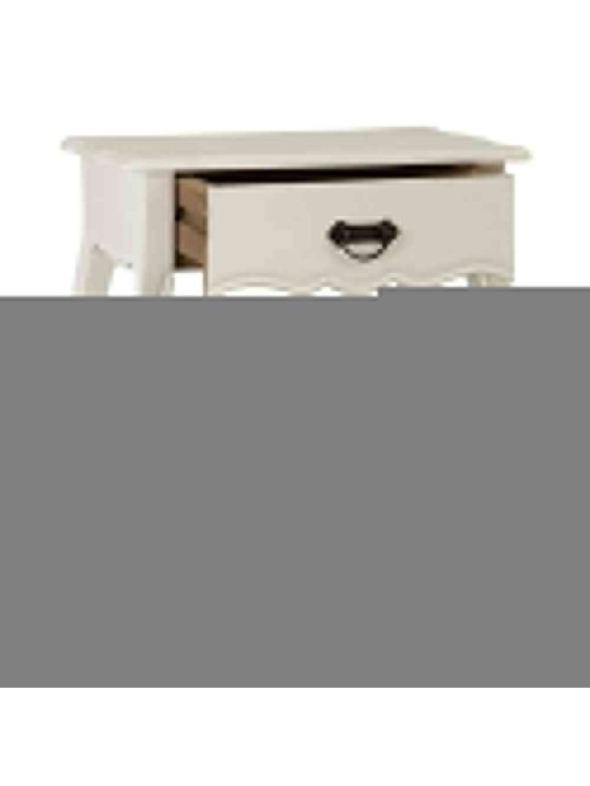 Table de chevet en bois de mindi blanc Table de chevet en bois de mindi blanc