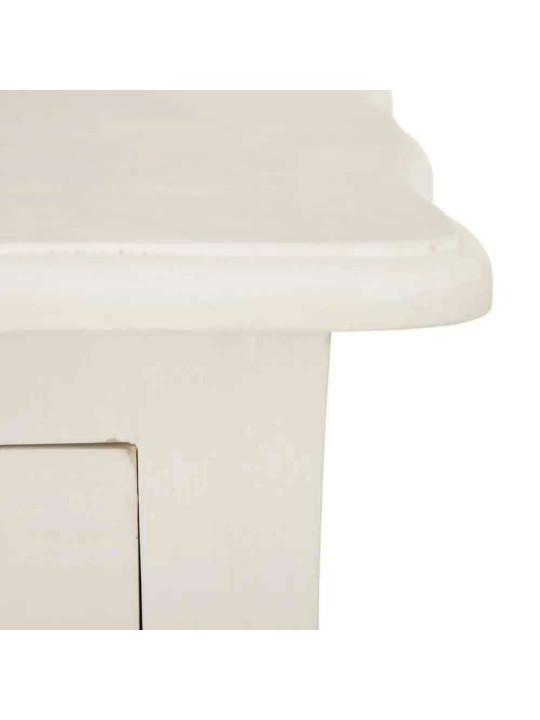 Table de chevet en bois de mindi blanc 2 tiroirs Table de chevet en bois de mindi blanc 2 tiroirs
