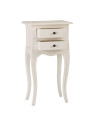Table de chevet en bois de mindi blanc 2 tiroirs Table de chevet en bois de mindi blanc 2 tiroirs