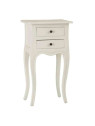 Table de chevet en bois de mindi blanc 2 tiroirs Table de chevet en bois de mindi blanc 2 tiroirs