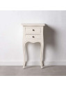 Table de chevet en bois de mindi blanc 2 tiroirs Table de chevet en bois de mindi blanc 2 tiroirs