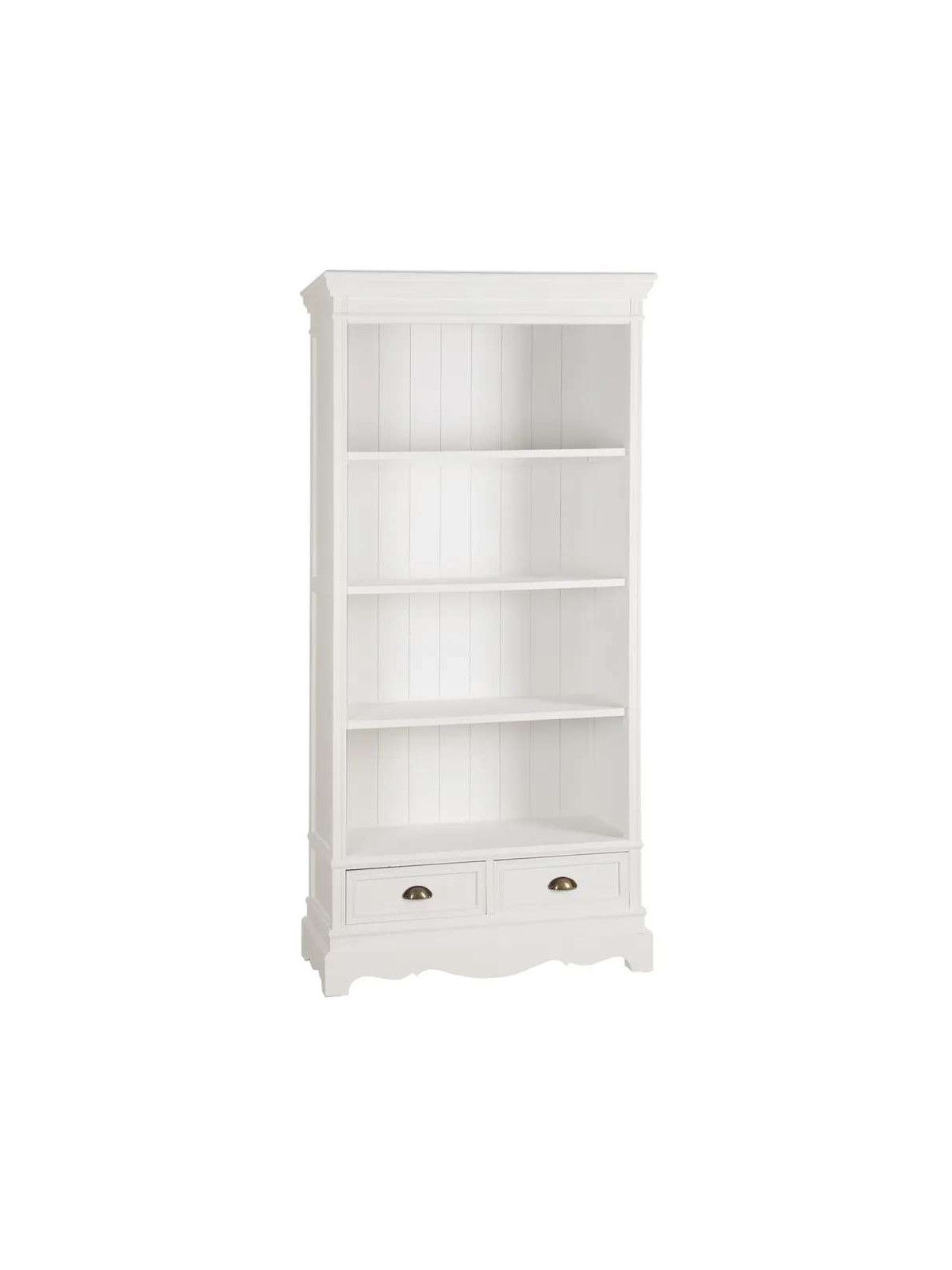 Bibliothèque blanche en bois de paulonia