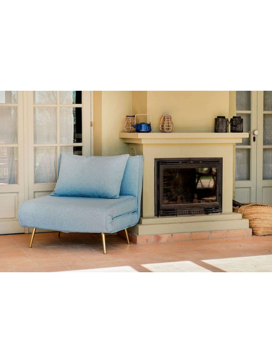 Fauteuil convertible Nela bleu clair Fauteuil convertible Nela bleu clair
