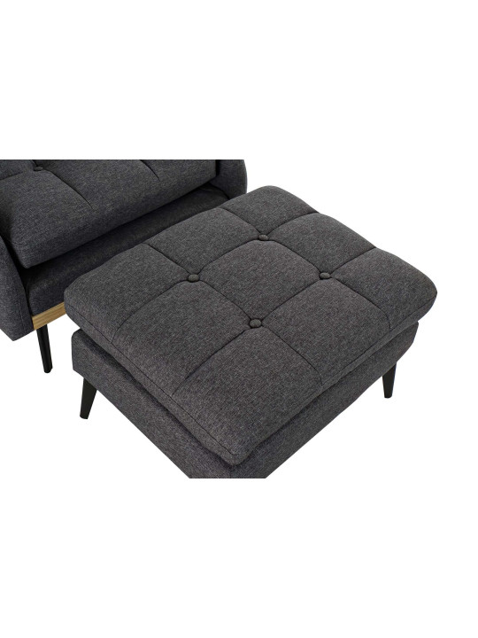 Fauteuil convertible Lydie matelassé gris anthracite Fauteuil convertible Lydie matelassé gris anthracite