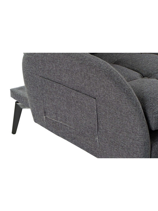 Fauteuil convertible Lydie matelassé gris anthracite Fauteuil convertible Lydie matelassé gris anthracite