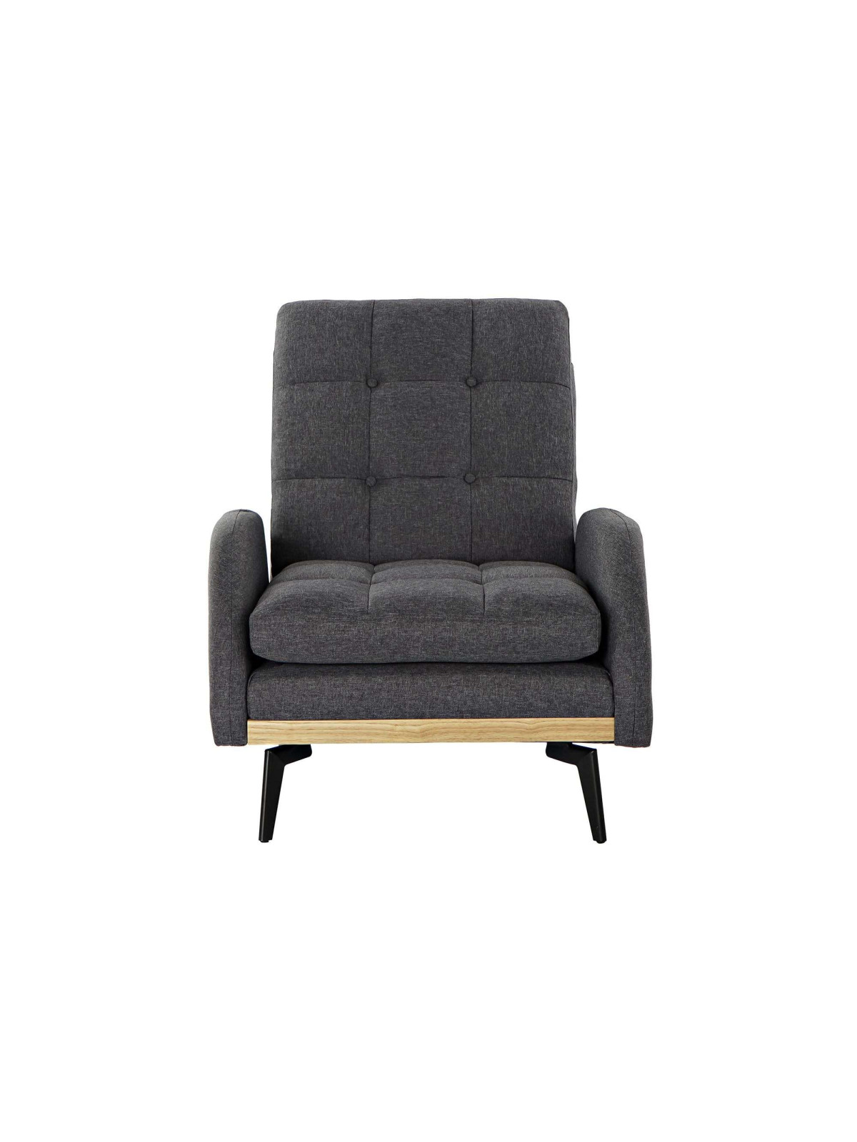 Fauteuil convertible Lydie matelassé gris anthracite