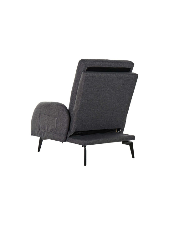 Fauteuil convertible Lydie matelassé gris anthracite Fauteuil convertible Lydie matelassé gris anthracite