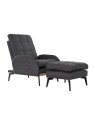 Fauteuil convertible Lydie matelassé gris anthracite Fauteuil convertible Lydie matelassé gris anthracite