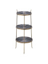Etagère 3 plateaux en métal et bois noir