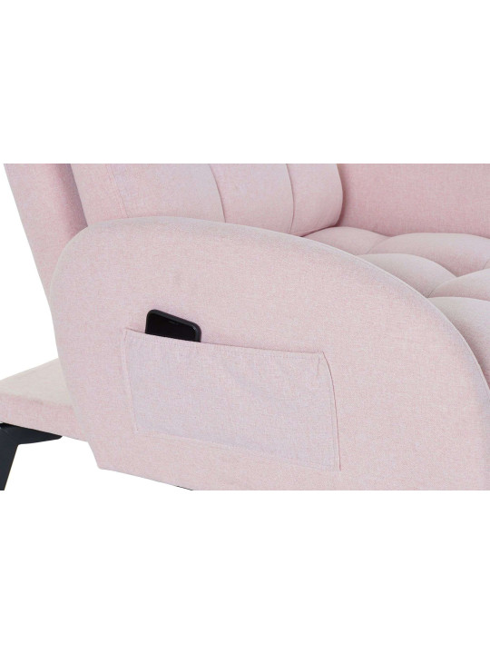 Fauteuil convertible Lydie matelassé rose poudré