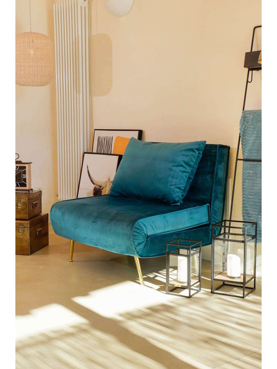 Fauteuil convertible Nela bleu clair Fauteuil convertible Nela bleu clair