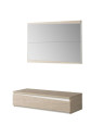 Meuble d'entrée avec miroir 90cm bois clair Meuble d'entrée avec miroir 90cm bois clair