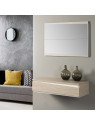 Meuble d'entrée avec miroir 90cm bois clair Meuble d'entrée avec miroir 90cm bois clair