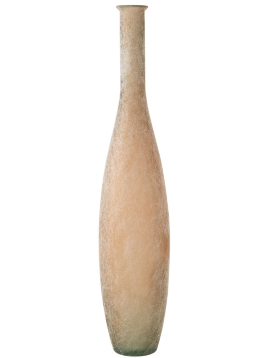 Grand vase en verre beige