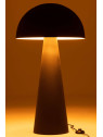 Grande lampe champignon en métal noir mat