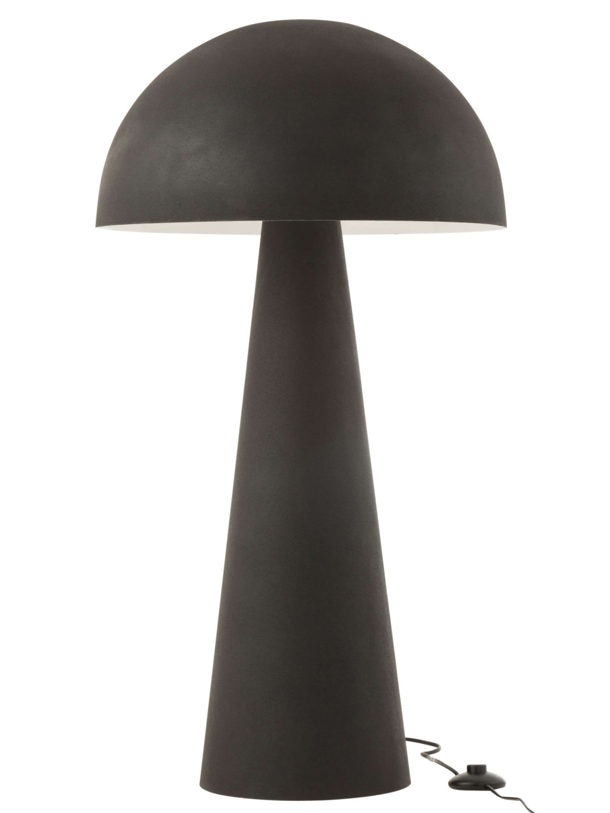 Grande lampe champignon en métal noir mat