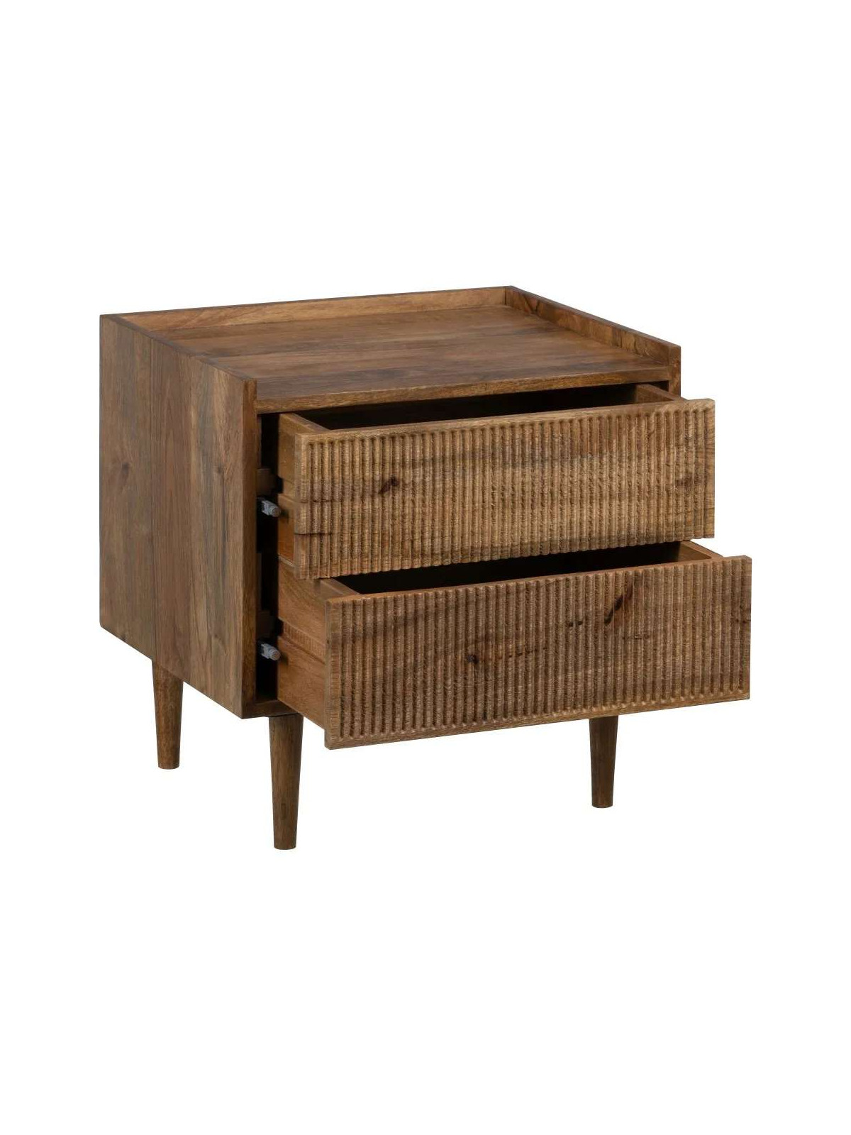 Table de chevet 2 tiroirs Tizzano en bois manguier