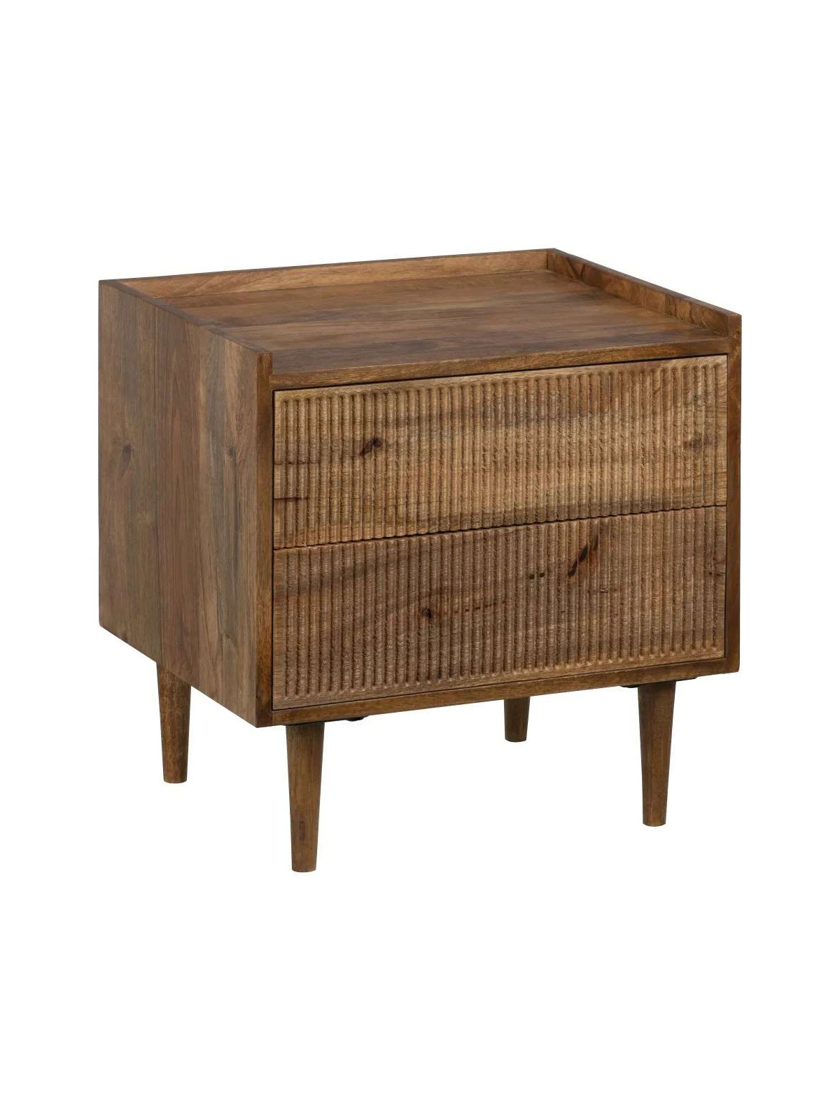 Table de chevet 2 tiroirs Tizzano en bois manguier