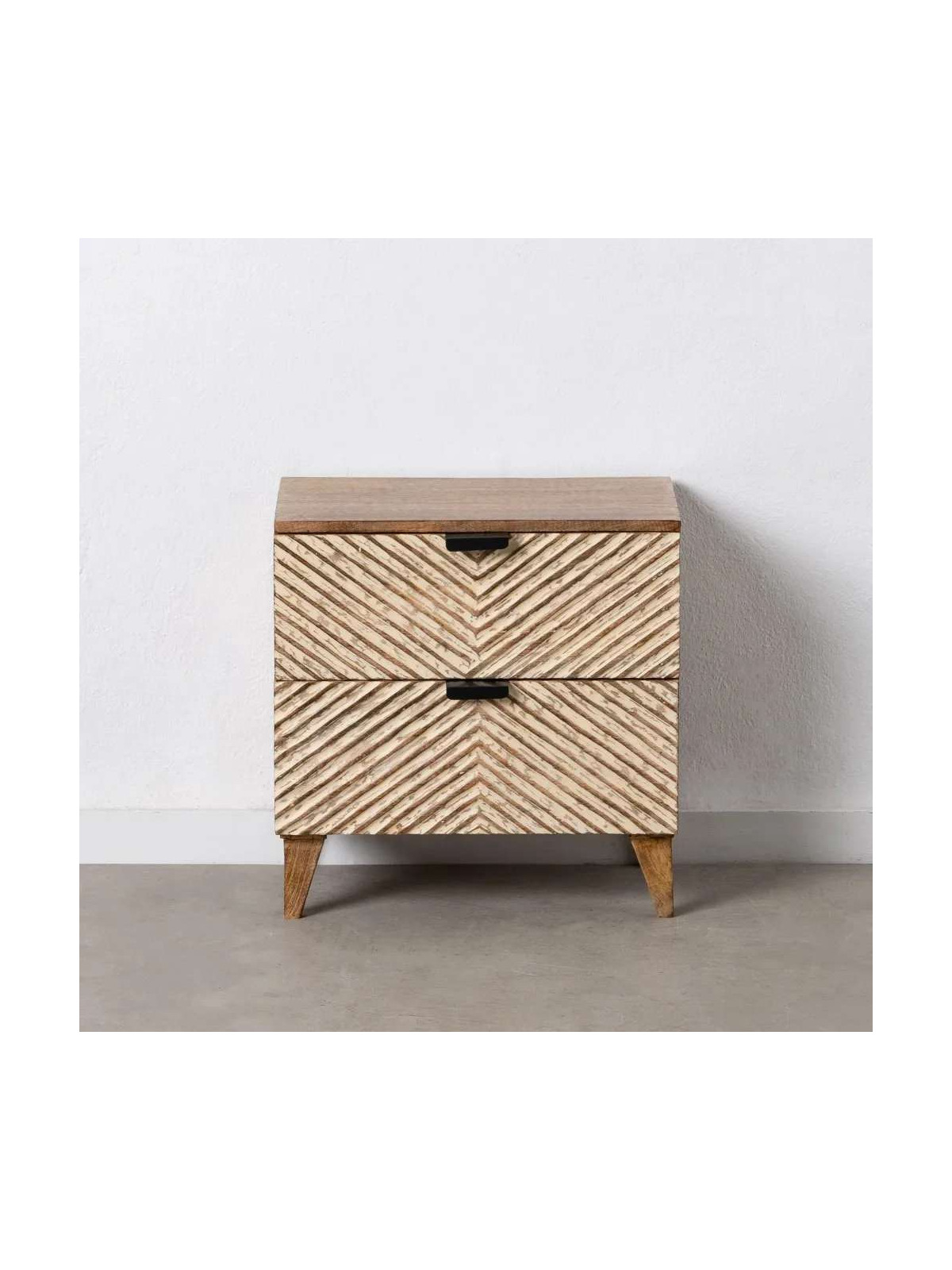 Table de chevet en bois manguier blanc